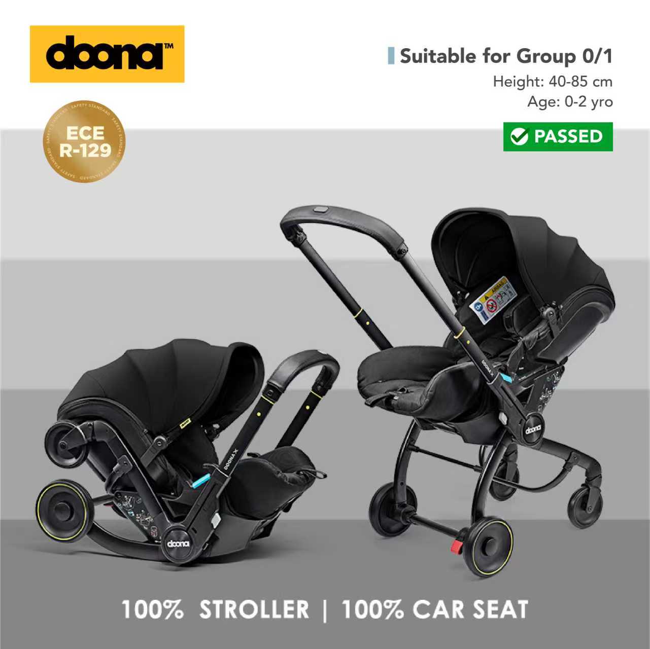 doona infant car seat stroller nitro black Doona X Car Seat & Stroller - Nitro Black